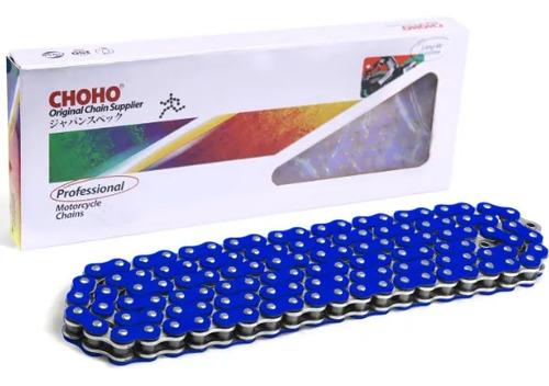 Cadena Moto 520 Oring 120l Reforzada Repuesto Choho Azul