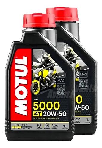 2 Aceites Para Moto Motul 5000 Semi-sintético 20w-50 Para Moto X 1l / 2l