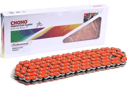 Cadena Moto 520 Oring 120l Reforzada Repuesto Choho Naranja